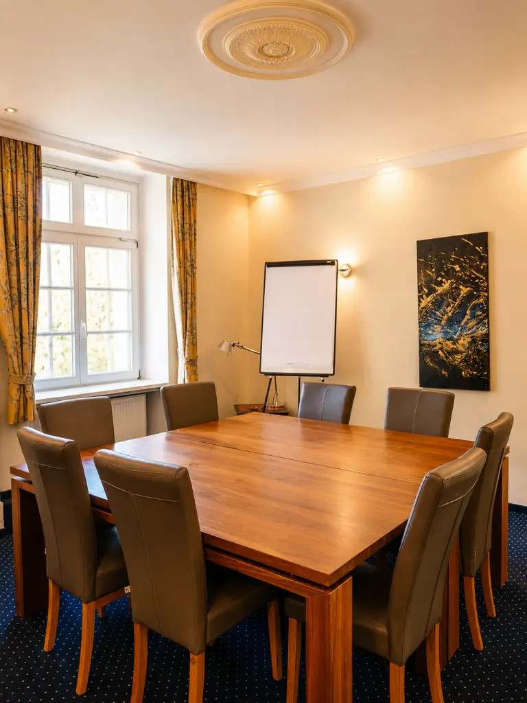 Moderner Besprechungsraum für Tagungen und Meetings im Schlosshotel.